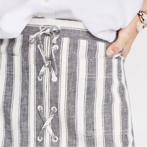 Madewell Gray and White Striped Mini Skirt Size 12 - Picture 2 of 9